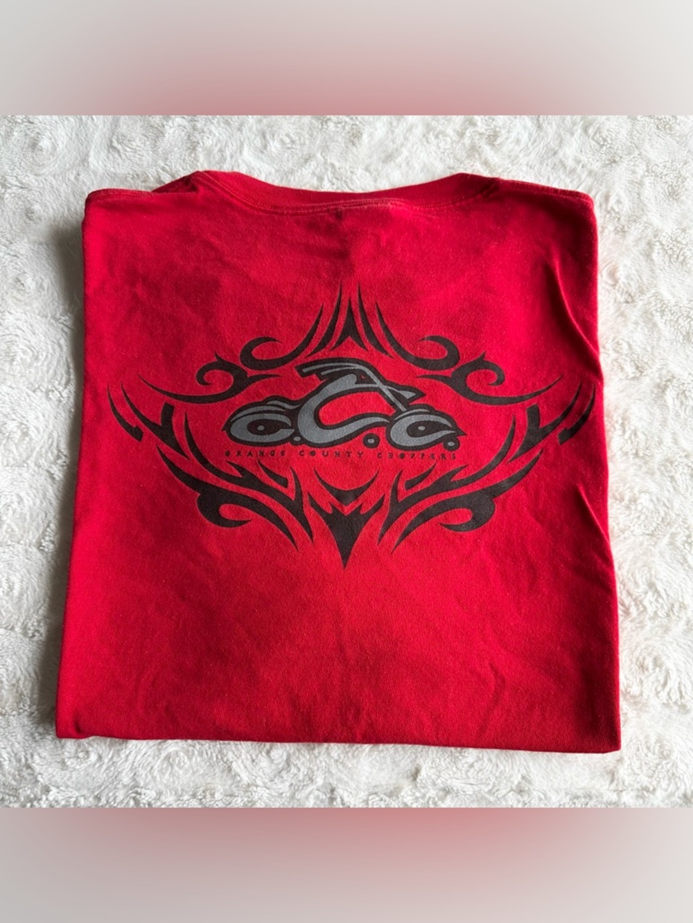 Vintage Orange County Choppers Shirt Tee Mens 2XL XXL Red Tribal Biker OCC 90s